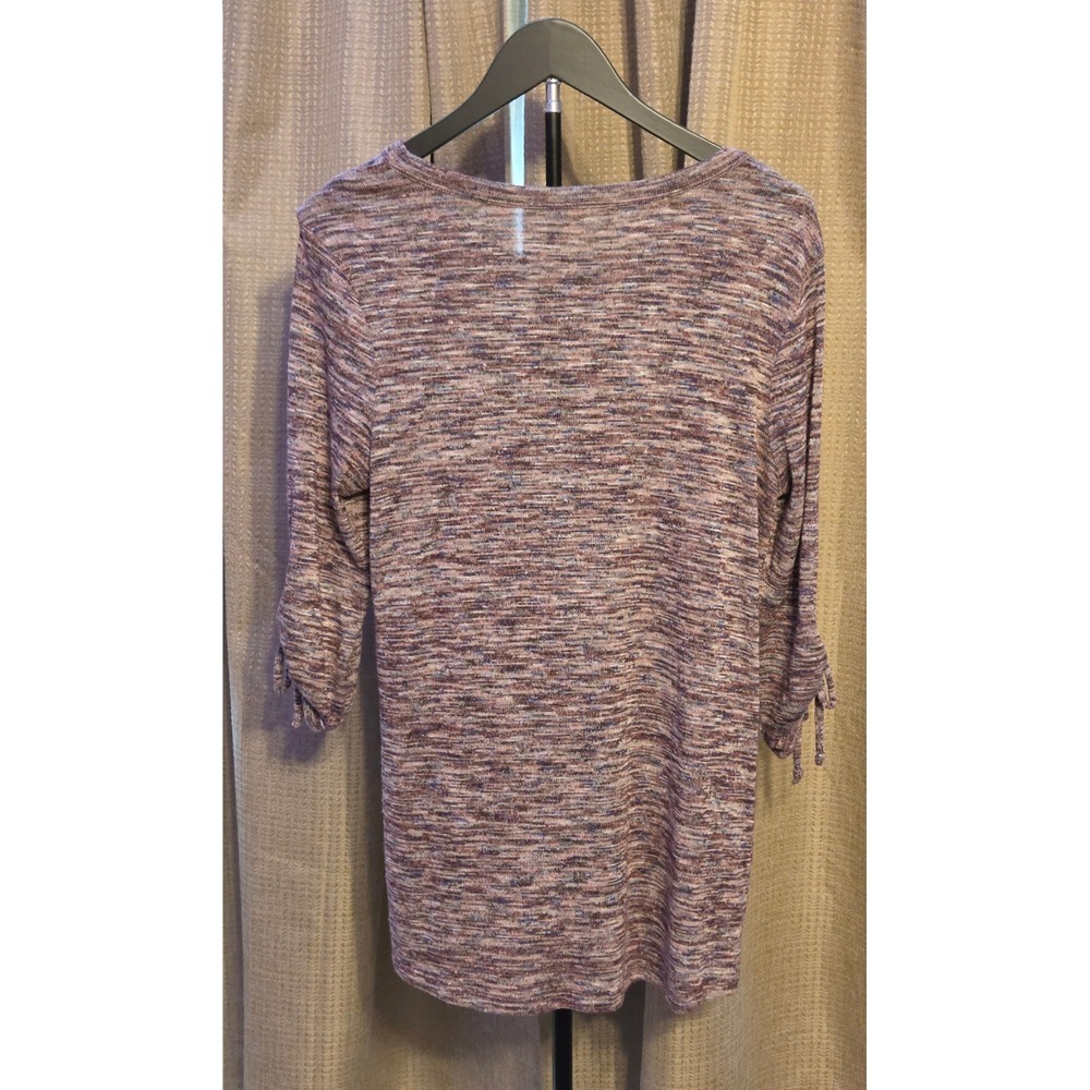 Cato Marled Asymmetrical Tie Hem Blouse‎ Women's Size Small Multicolor - Picture 2 of 10
